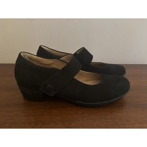Hartjes Women's Easton Black Suede Mary‎ Janes Size 6.5M $245